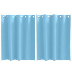 vidaXL Blackout Curtains with Rings 2 pcs Light Blue 140 x 140 cm
