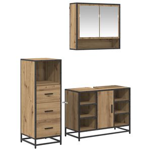 vidaXL Bathroom Furniture Set 3 pcs Artisan Oak Engineered Wood