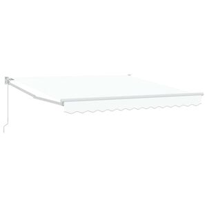 vidaXL Retractable Awning White 350 x 250 cm Polyester and Aluminium