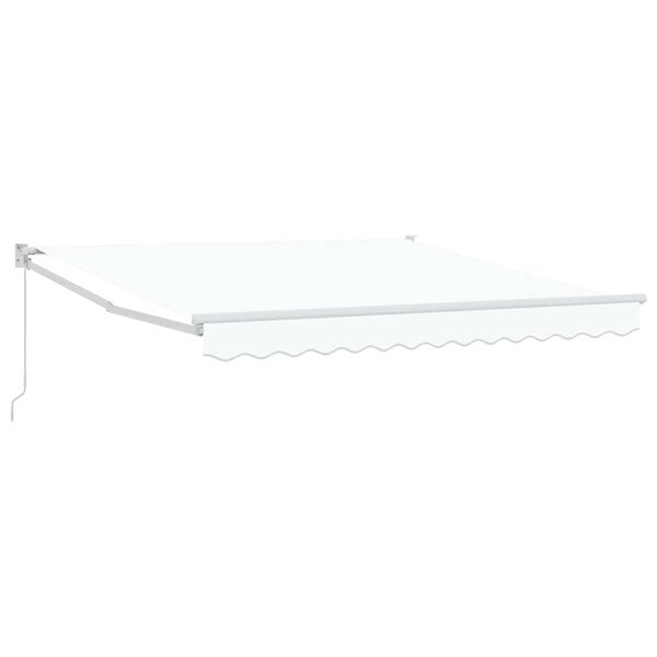 vidaXL Retractable Awning Manual White 350 x 250 cm Fabric