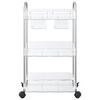 vidaXL Storage Trolley 3-Tier Transparent 37x28x68 cm Acrylic