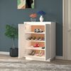 vidaXL Shoe Cabinet White 60x35x80 cm Solid Wood Pine