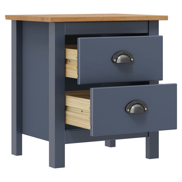 vidaXL Bedside Cabinets Hill 2pcs Grey 46x35x49.5 cm Pine Wood