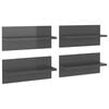 vidaXL Wall Shelf | Set of 4 | High gloss grey | Engineered wood | Small