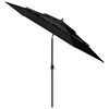 vidaXL 3-Tier Garden Parasol with Aluminium Pole Black 3 m