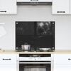 vidaXL Kitchen Backsplash Black 70 x 50 cm Tempered Glass