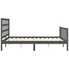 vidaXL Bed Frame without Mattress Grey King Size Solid Wood Pine