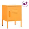 vidaXL Nightstand | Set of 2 | Mustard Yellow | Steel | Adjustable Shelves