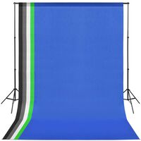 vidaXL Photo Studio Kit with 5 Coloured Backdrops and Adjustable Frame