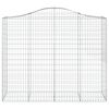 vidaXL Arched Gabion Baskets 30 pcs 200x50x160/180 cm Galvanised Iron