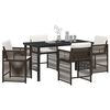 vidaXL Garden Dining Set 5 pcs Brown Poly Rattan
