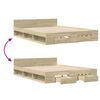 vidaXL Bed Frame with Drawers without Mattress Sonoma Oak 150x200 cm King Size