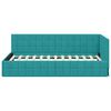 vidaXL Corner Bed Frame with Headboard Turquoise 90 cm x 200 cm Velvet