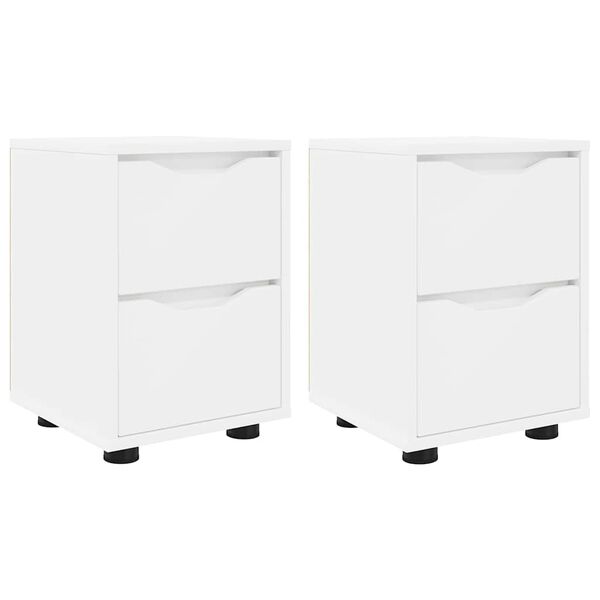 vidaXL Bedside Tables 2 pcs White 30.5 x 30 x 43 cm Engineered Wood
