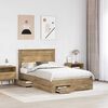 vidaXL Bed Frame with Drawer Artisan Oak 120 x 190 cm Engineered Wood