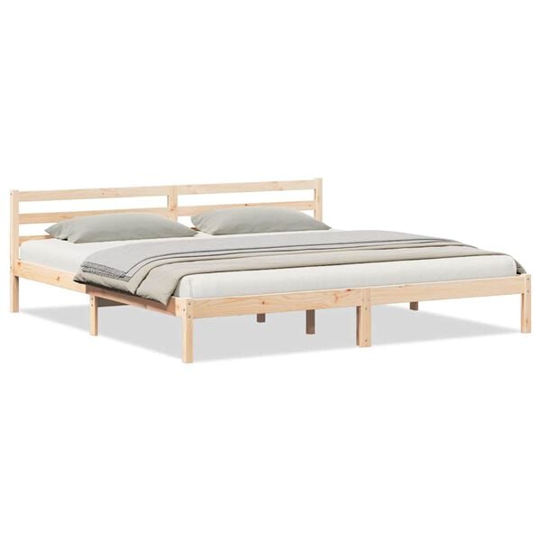 vidaXL Bed Frame Brown 225.5 x 185.5 x 69.5 cm Solid Pine Wood