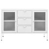 vidaXL Sideboard White 105x35x70 cm Steel and Tempered Glass