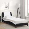 vidaXL Bed Frame without Mattress "Zadar" Black and White 90x200 cm Faux Leather