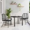 vidaXL Garden Dining Set 3 pcs Black Poly Rattan