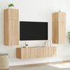 vidaXL TV Wall Cabinets with LED Lights 2 pcs Sonoma Oak 60x35x31 cm