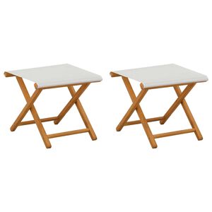 vidaXL Deck Chair 2 pcs Solid Eucalyptus Wood Cream