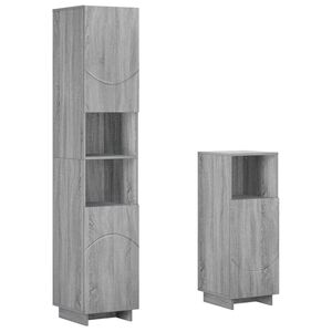 vidaXL Bathroom Cabinet Set 2 pcs Grey Sonoma Engineered Wood