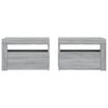 vidaXL Bedside Cabinets 2 pcs with LEDs Grey Sonoma 60x35x40 cm