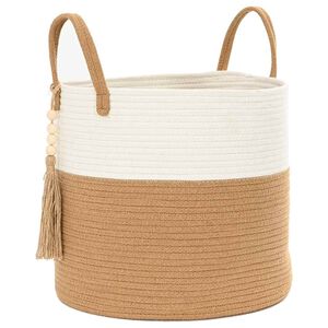 vidaXL Storage Basket Brown and White &Oslash;40x35 cm Cotton