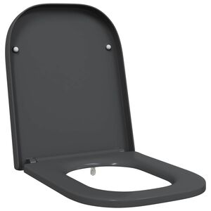 vidaXL Toilet Seat Anthracite 47.5 x 35 x 3.6 cm Duroplast