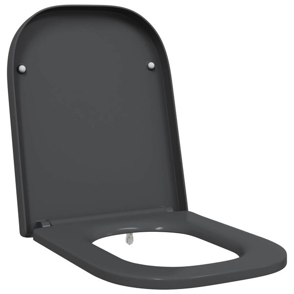 vidaXL Toilet Seat Anthracite 47.5 x 35 x 3.6 cm Duroplast