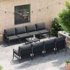 vidaXL Garden Sofa Set with Cushion 9 pcs Anthracite Steel & Fabric