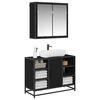 vidaXL Bathroom Furniture Set 2 pcs Black oak Engineered wood