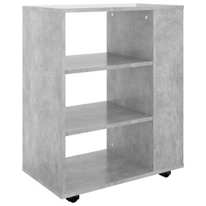 vidaXL Rolling Cabinet Concrete Grey 60x35x75 cm Engineered Wood