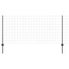 vidaXL Euro Fence with Post 25 x 1 m PVC-Coated Steel Grey Mesh