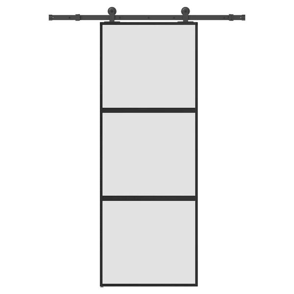 vidaXL Sliding Door with Hardware Set 76x205 cm Tempered Glass&Aluminium