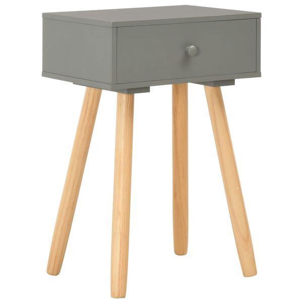 vidaXL Bedside Tables 2 pcs Grey Solid Pinewood