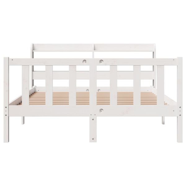 vidaXL Bed Frame without Mattress White 160x200 cm Solid Wood Pine