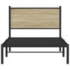vidaXL Metal Bed Frame without Mattress Sonoma Oak 100x190 cm