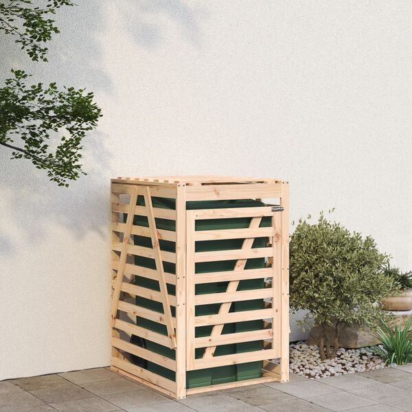 vidaXL Wheelie Bin Storage 84x90x128.5 cm Solid Wood Pine