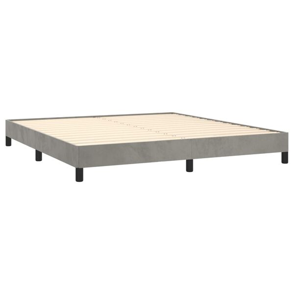vidaXL Bed Frame without Mattress Light Grey Super King Velvet