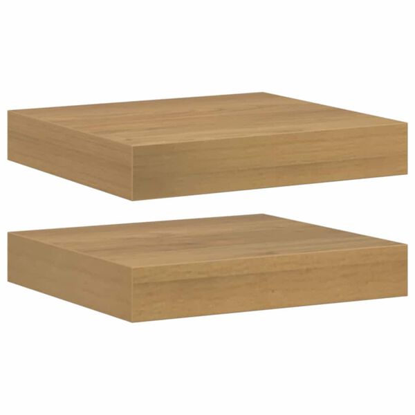 vidaXL Wall Shelf 2 pcs Brown 23 x 23.5 x 4 cm Engineered Wood