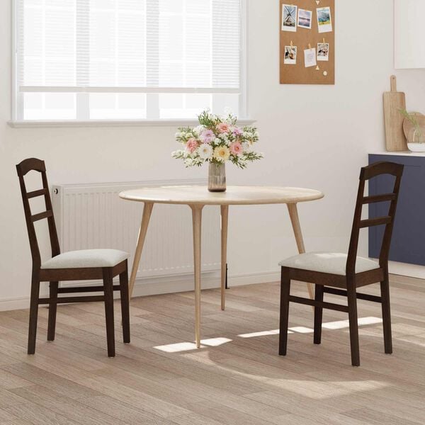 vidaXL Dining Chair 2 pcs Light Brown and Light Solid Wood