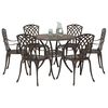vidaXL Garden Dining Set 7 pcs Bronze 90 x 90 x 75 cm Cast Aluminium