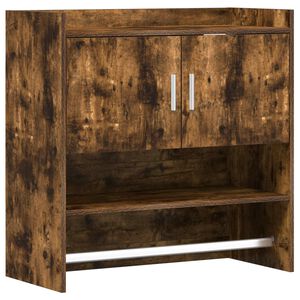 vidaXL Wall Shelf Wall-Mounted Smoked Oak 80 x 36 x 80 cm