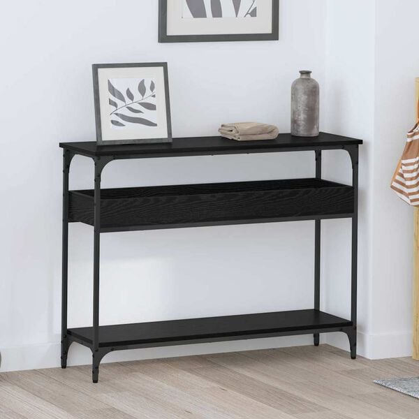 vidaXL Console Table Black oak 100 x 29 x 75 cm Engineered wood
