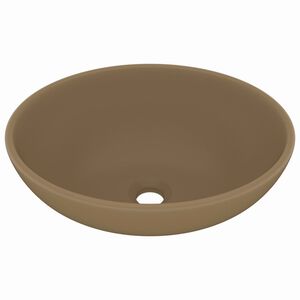 vidaXL Luxury Basin Oval-shaped Matt Cream 40x33 cm Ceramic