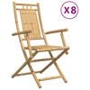 vidaXL Folding Chairs 8 pcs 53x66x99 cm Bamboo
