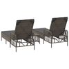 vidaXL Sun lounger Reclining 2 pcs Grey 35 x 35 x 32cm Poly Rattan