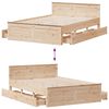 vidaXL Bed Frame without Mattress with Headboard 140x200 cm Solid Wood Pine