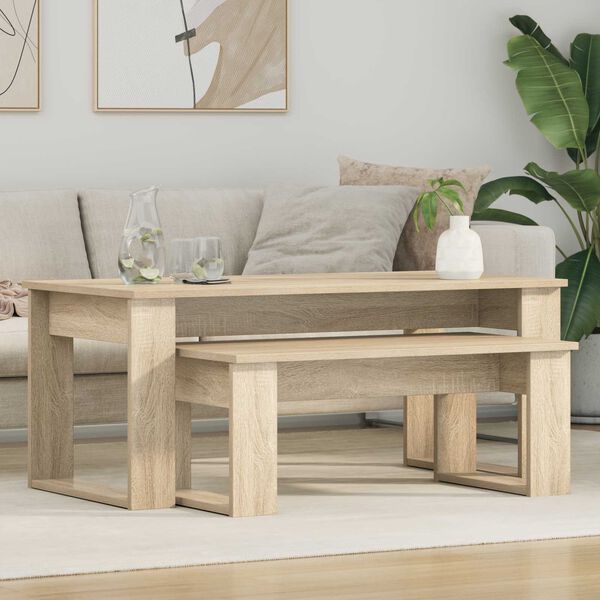 vidaXL Coffee Table Set 2 pcs Sonoma Oak Engineered Wood